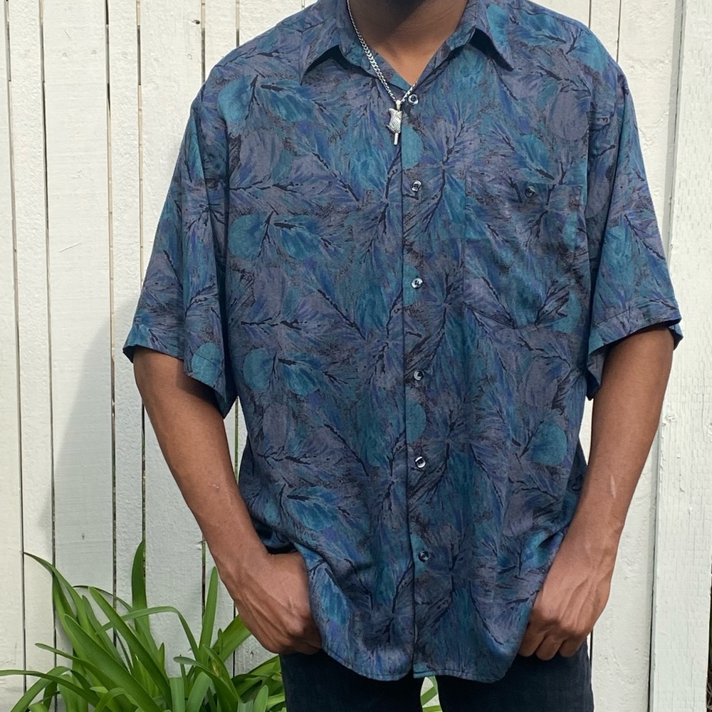 Retro Multi-Color Shirt / Vintage 80's style (XL) Floral
